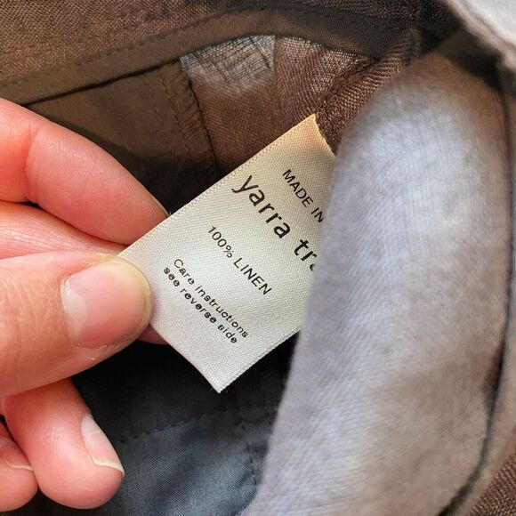 Yarra Trail Pants Women Size 14 Charcoal Gray Lightweight Neutral 100% Linen - Picture 6 of 6